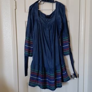 Eloquii Flare Sleeve Chambray Dress